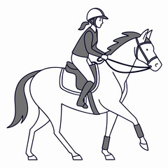 Fototapeta premium Equestrian rider on horse riding sport