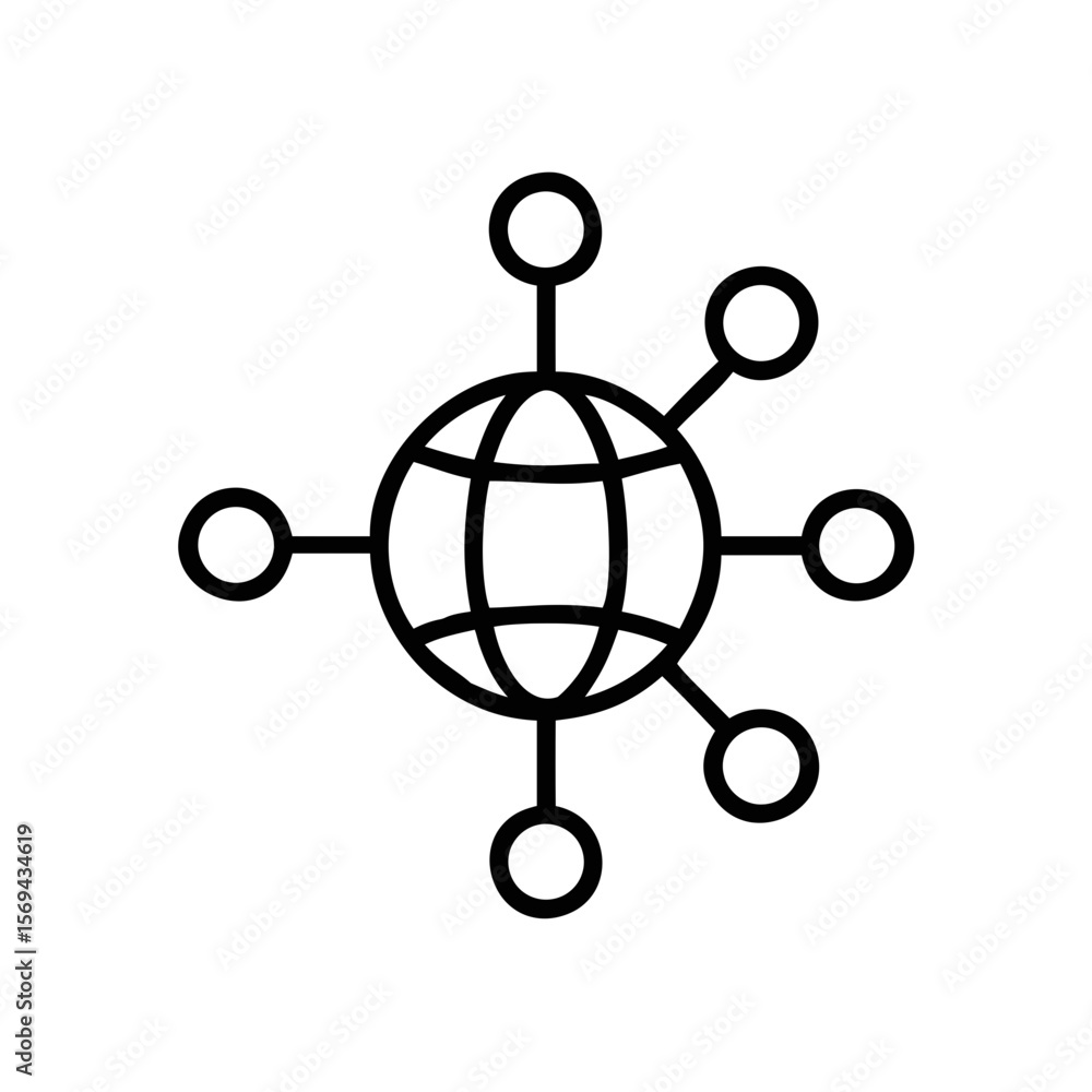 Poster global network connection icon – internet web technology symbol