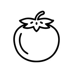 Tomato Line Icon – Minimal Vegetable Outline Symbol for Healthy Food Design