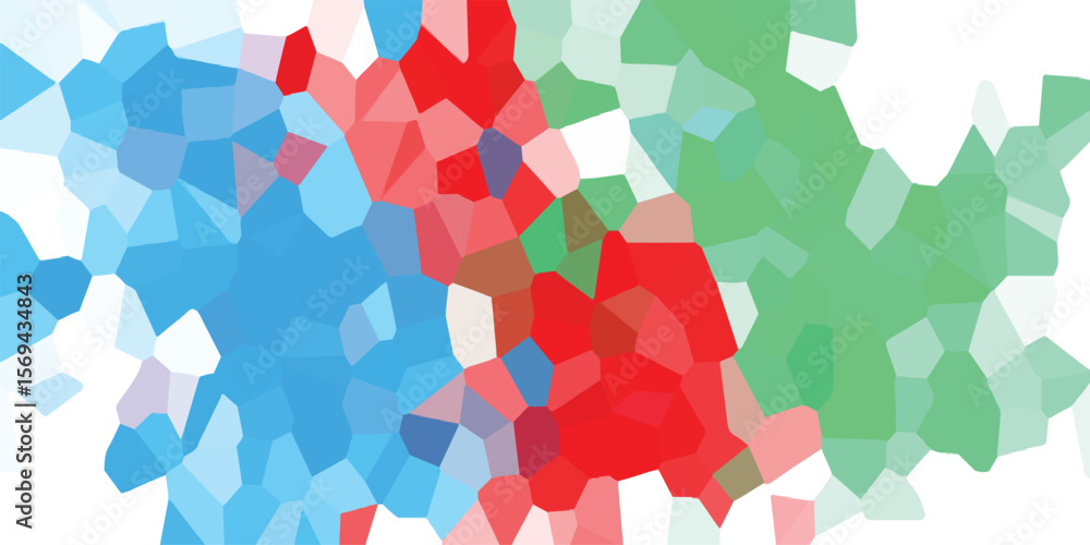 Poster abstract mosaic composition of color blocks with a varied and organic aesthetic for creative design 