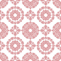 Seamless pattern composed of ornaments in a circle,