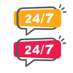 24/7 logo. 24 hours, seven days concept, vector, icon.