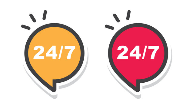 24/7 logo. 24 hours, seven days concept, vector, icon.