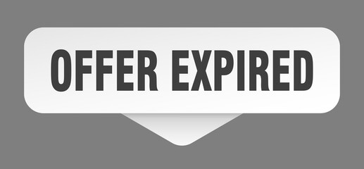 offer expired sticker. offer expired sign isolated on gray background