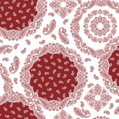 Seamless pattern composed of ornaments in a circle,