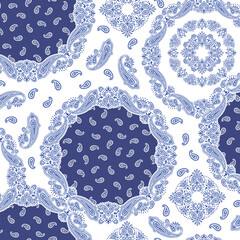 Seamless pattern composed of ornaments in a circle,