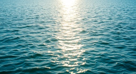 Obraz premium Sunlight Reflecting on Calm Blue Water Surface