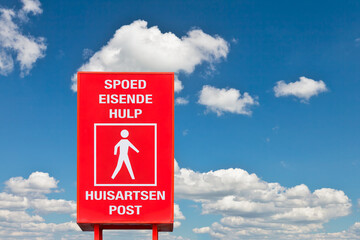 Route sign with the Dutch text for 