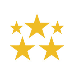 Obraz premium Set of Gold Stars in Row from Five to One Rating
