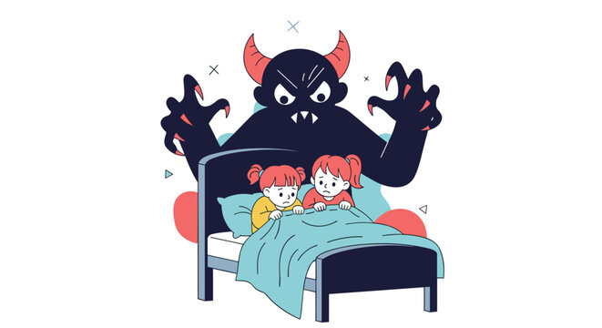 Children fearful of monster under bed nightmares and bedtime anxiety