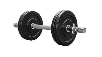 Fototapeta premium A detailed rendering showcasing a weightlifting dumb bell isolated on transparent background