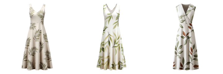 Floral leaf pattern sleeveless maxi dress with soft muted colors, elegant and comfortable for casual or summer wear