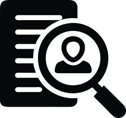Human resources search and document icon