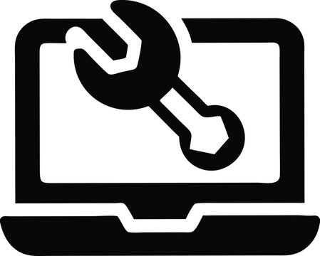 Laptop computer repair and maintenance icon