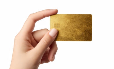 hand holding a blank business card