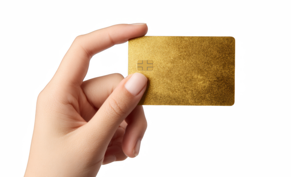 hand holding a blank business card