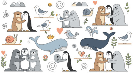 Adorable animals dancing together in a whimsical pixel art style celebrating friendship and joy