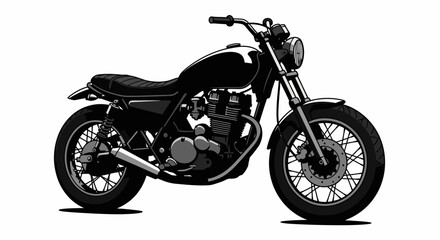 Fototapeta premium Classic Black Motorcycle in Monochrome Style