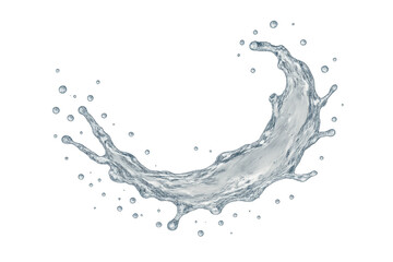 Dynamic water splash isolated on transparent background for design use, clean