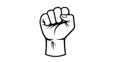 Black and White Fist Hand Graphic Design Illustration