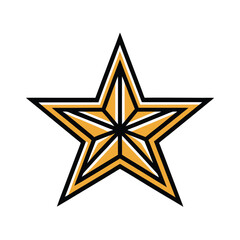 Fototapeta premium Bold Outline of Gold Star Icon