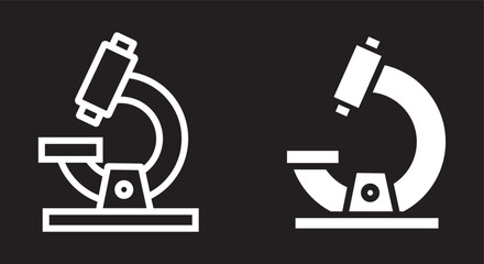 microscope icon line vector design. Microscope icons set. filled and line illustration