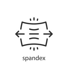 Spandex, linear icon. Stretch fabric material. Line with editable stroke.