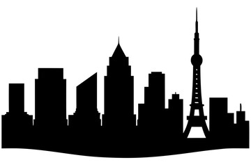 Obraz premium Vector art of silhouette of a NewYork city skyline