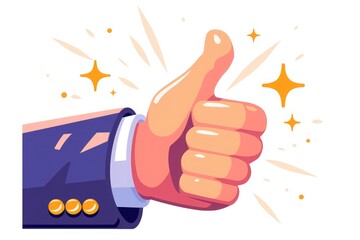 A cartoon hand with a thumbs-up gesture