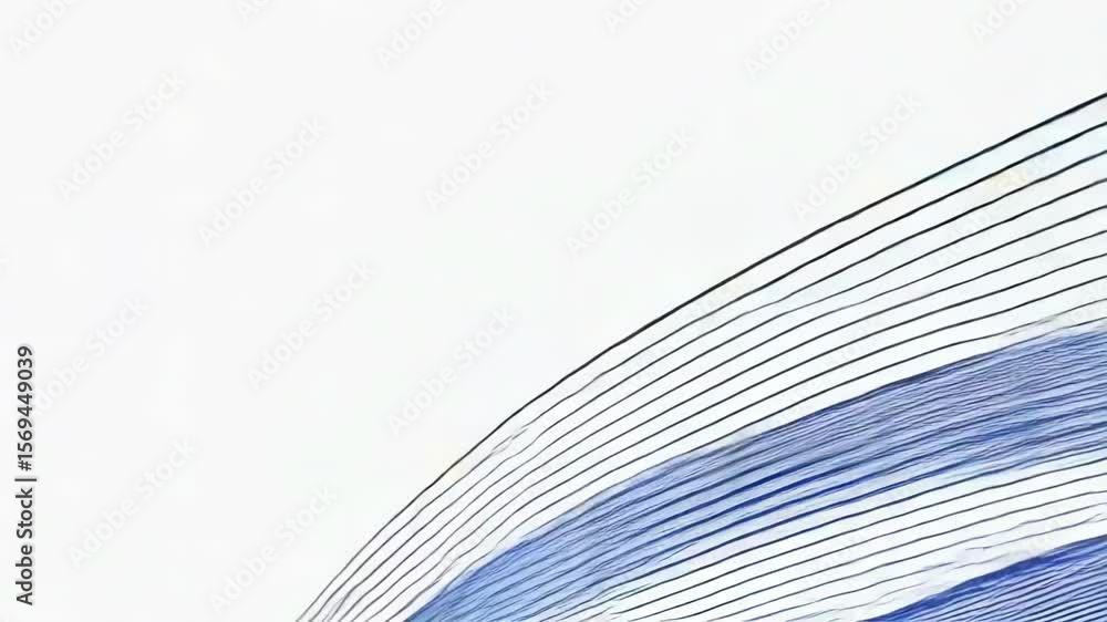Aufkleber abstract blue waves flow across a white background, creating a modern and elegant design element