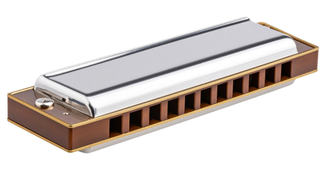 Harmonica isolated on transparent background.  - Powered by Adobe