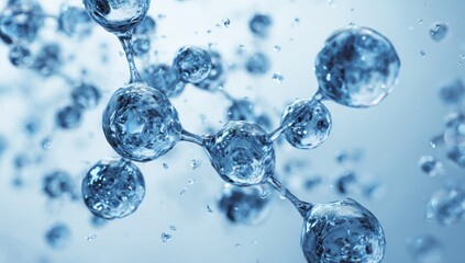 Abstract Molecular Structure Interconnected Atoms in a Science Visualization