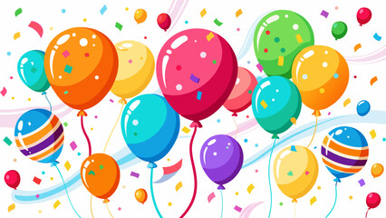 happy birthday card with balloons