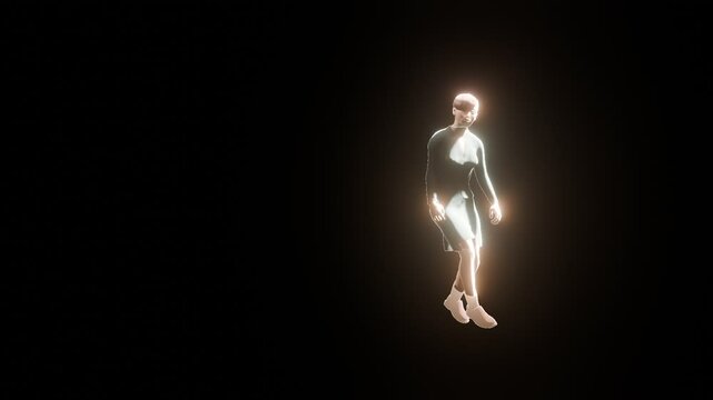 joy dancing girl with transparent background. use for content creator. 3d Illustration, PNG file
