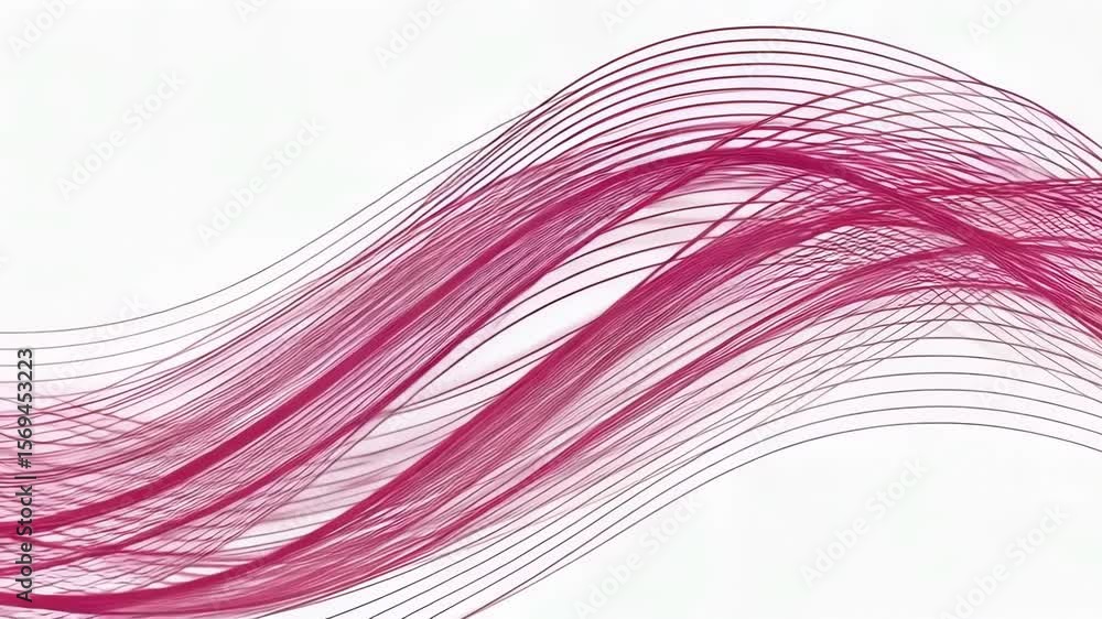 Poster abstract pink wave lines create a dynamic and flowing pattern against a white background