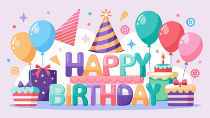 happy birthday card with balloons