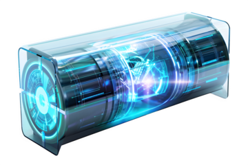 Futuristic energy core 3d rendered, isolated on transparent background