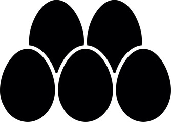Chicken Eggs silhouette vector. Black and white eggs. Chicken egg silhouette vector flat illustration design on white background