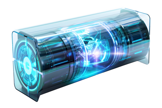 Futuristic energy core 3d rendered, isolated on transparent background