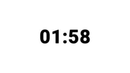 2 minute timer countdown animation, countdown timer one minute animation from 120 to 0 countdown Two minute countdown timer animation on a white background