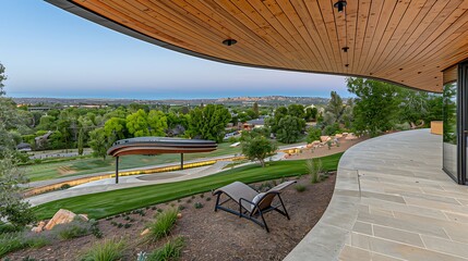 Captivating outdoor view from a modern architectural marvel showcasing nature's beauty