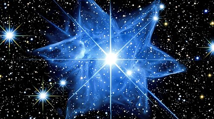 Celestial symphony of light a vibrant cosmic star cluster against a dark expanse