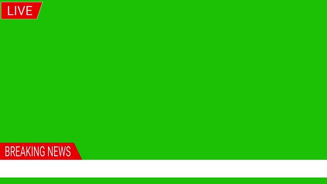 Breaking News - Lower third live breaking news green screen and seamless looping. Green Screen for footage. Modern news concept backdrop
