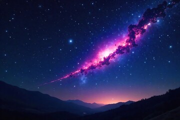 Breathtaking Meteor Shower Across a Starry Night Sky Perfect for Astronomy, Space Travel, and Wish-Making Projects