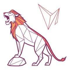 Polygonal Style Lion Illustration