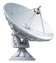 Sharp vector illustration of satellite dish with clean lines on white background, high-resolution professional clipart in PNG format