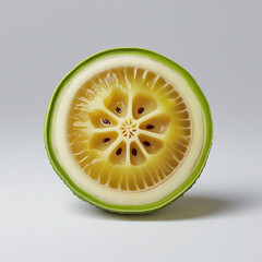 slice of lemon white background 
