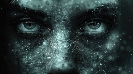 Frozen Human Face with Weird Expression Capturing Unusual Emotion and Stillness