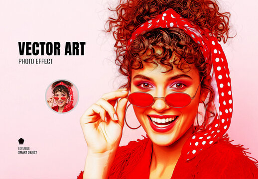 Retro Artistic Vector Art Photo Effect