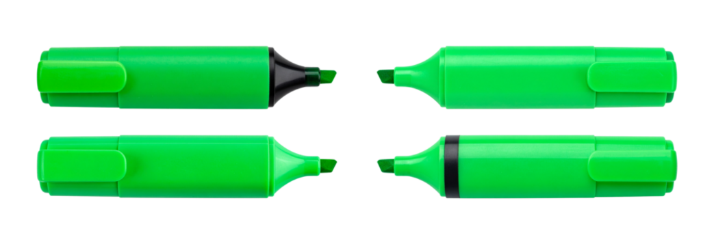 Collection of Colourful highlighter pen isolated on transparent background, perfect for adding a touch of color to your designs